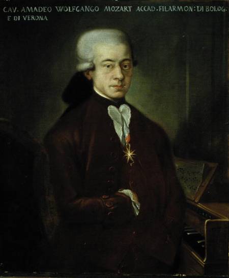 Portrait of Wolfgang Amadeus Mozart (1756-91) from Austrian School