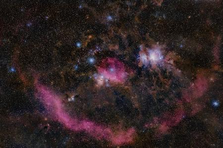 Cosmic Smile: Barnards Loop and Orions Stellar Nursery