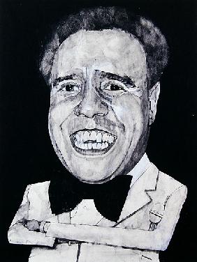 Portrait of Charlie Williams, illustration for The Listener, 1970s