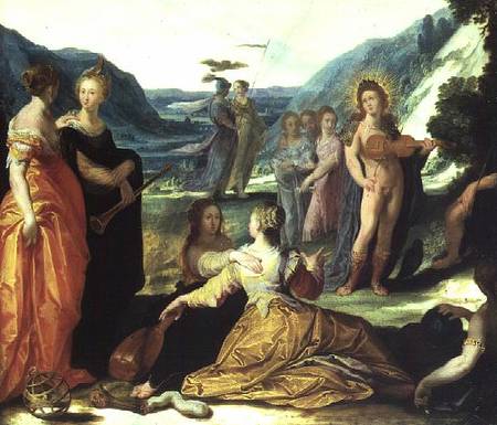 Apollo, Pallas and the Muses from Bartholomäus Spranger