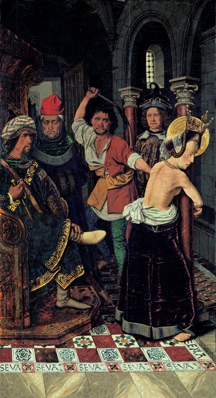 The Flagellation of Saint Engratia from (Bartolome de Cardenas) Bermejo