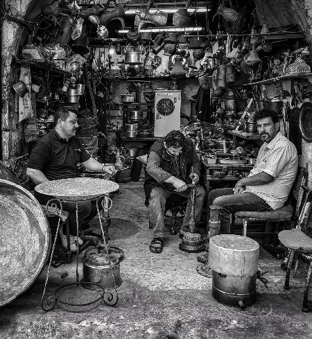 The traditional coppersmith profession in the city of Mosul
