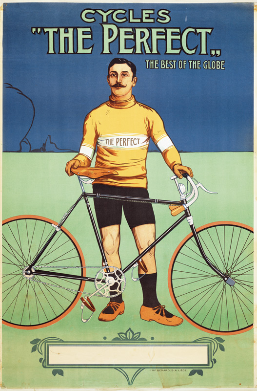 Poster advertising 'The Perfect' bicycle from Belgian School, (19th century)