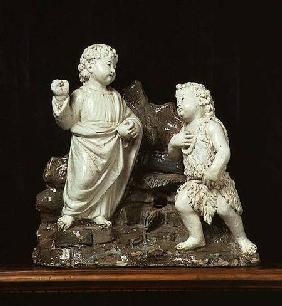 Christ as a boy appearing to the Infant St. John the Baptist, sculpture