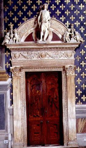 Door frame in the Sala dei Gigli depicting St. John the Baptist