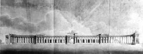 Perspective of Offices seen from the Great Court, 1815 (pen, black