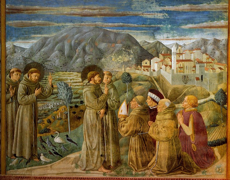 Saint Francis Preaches to the Birds (from Legend of Saint Francis) from Benozzo Gozzoli