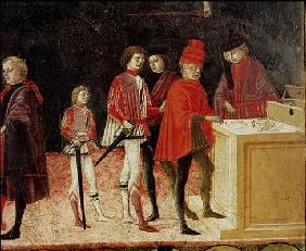 The Council Finances in Times of War and of Peace, detail of mercenary soldiers receiving their pay