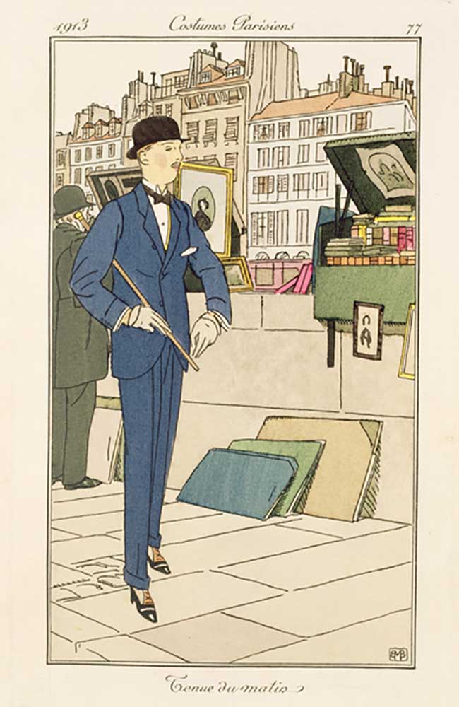 Morning suit, from Costumes Parisiens, 1913 from Bernard Boutet de Monvel