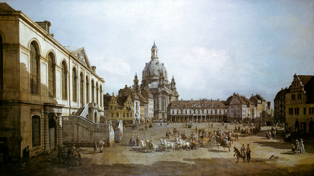 The new market to Dresden, seen by the Jüdenhofe from Bernardo Bellotto