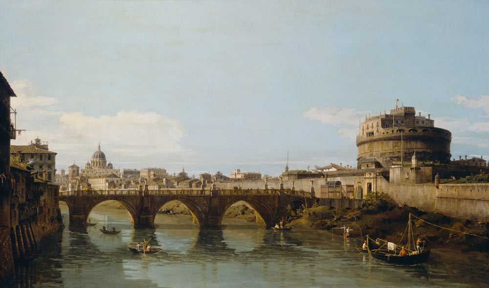 View of the Tiber in Rome with the Castel Sant'Angelo from Bernardo Bellotto