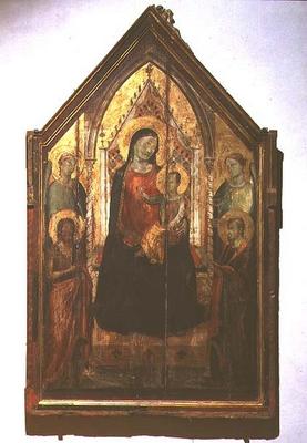 Madonna and Child enthroned with Saints (tempera on panel) from Bernardo Daddi