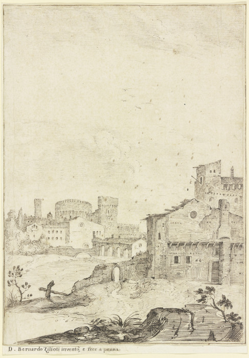 Ansicht einer italienischen Stadt from Bernardo Zilotti