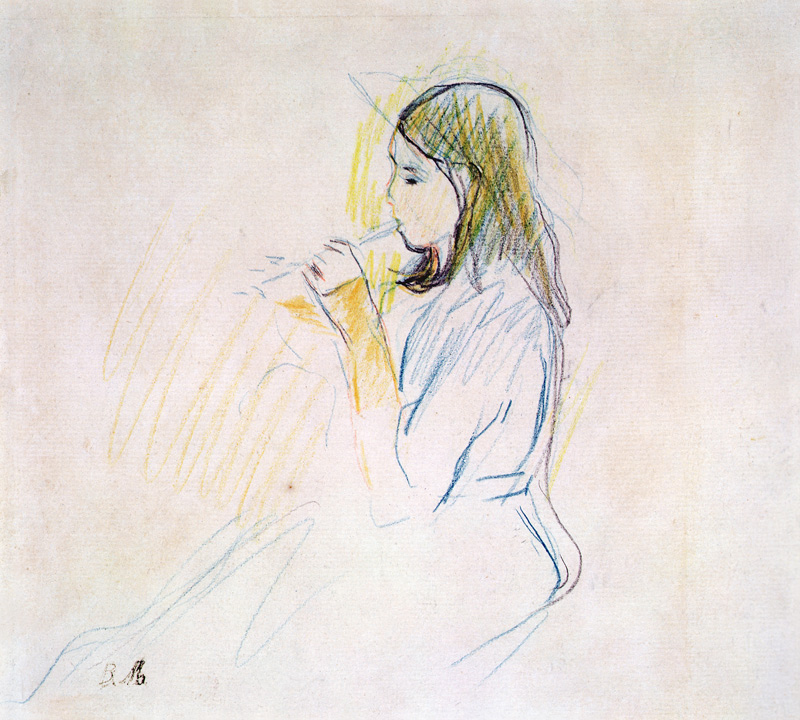 Manet's Daughter Playing the Recorder from Berthe Morisot