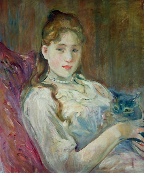 Girl with cat from Berthe Morisot