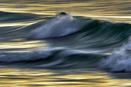 Waves in evening light