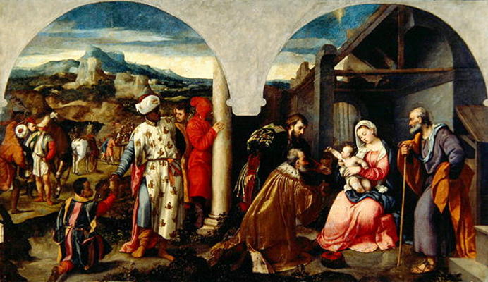 Adoration of the Magi (oil on canvas) from Bonifacio  Veronese