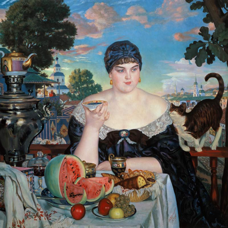 The Merchant's Wife at Tea from Boris Michailowitsch Kustodiew