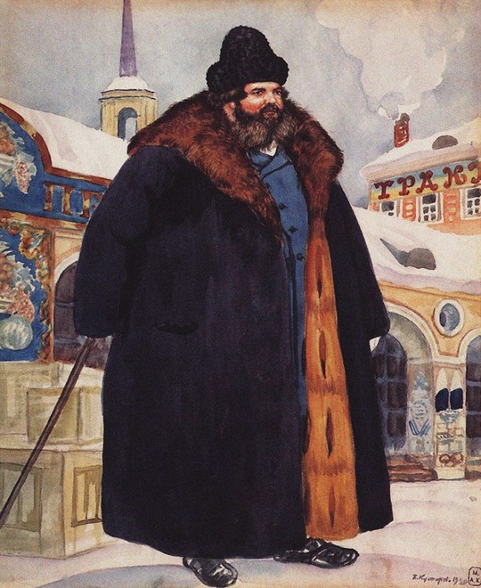 Merchant in a fur coat from Boris Michailowitsch Kustodiew