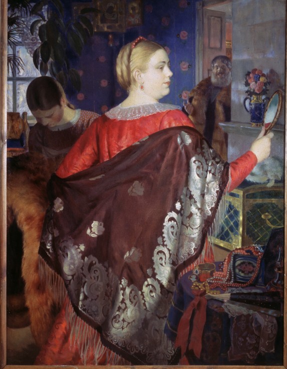 Merchant Wife with a Mirror from Boris Michailowitsch Kustodiew