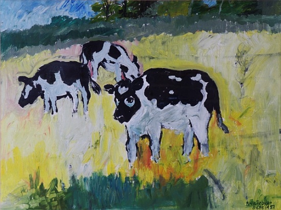 Young Bullocks in a Meadow from Brenda Brin  Booker