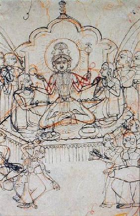 Krishna Seated on a Throne