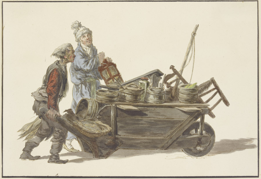 Viktualienhändler mit seinem Knecht und Schubkarren from C. H. Meyer