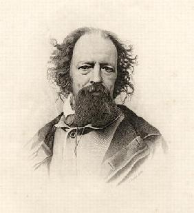 Portrait of Alfred, Lord Tennyson (1809-92) (engraving)