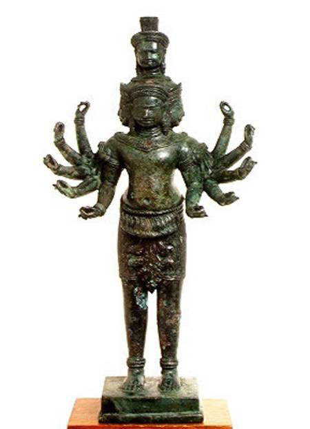 Shiva with many arms and heads, Angkor from Cambodian