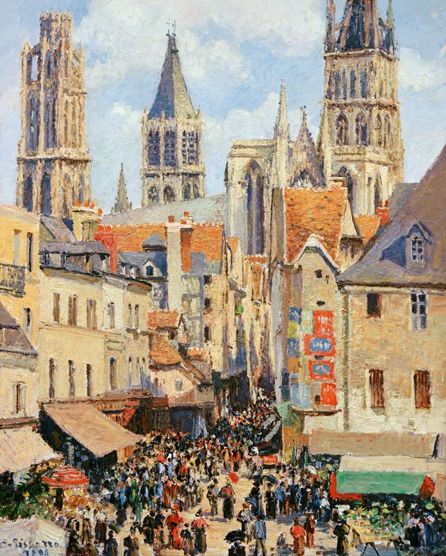 The Rue de l ' Epicerie in Rouen from Camille Pissarro