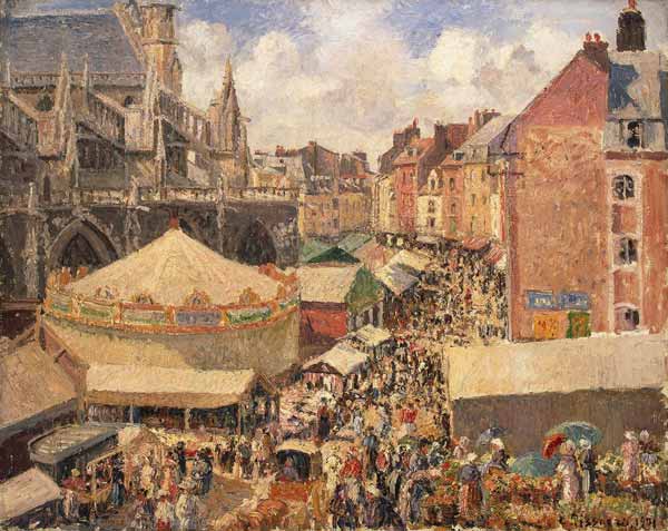 The Fair in Dieppe, Sunny Morning from Camille Pissarro