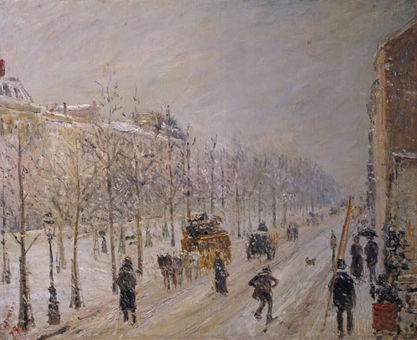 On the boulevard at snowfall from Camille Pissarro