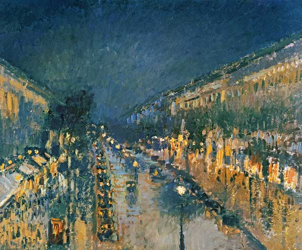 Boulevard Montmartre, at night from Camille Pissarro