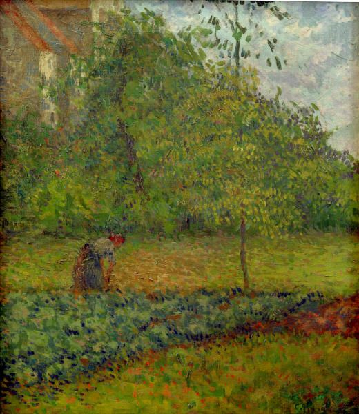 C.Pissarro, Gemüsegarten mit Bäuerin... from Camille Pissarro