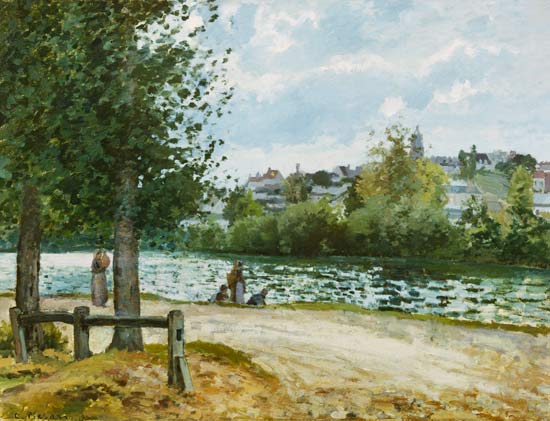 The shores of the Oise II from Camille Pissarro