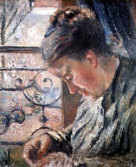 Portrait of Madame Pissarro Sewing from Camille Pissarro