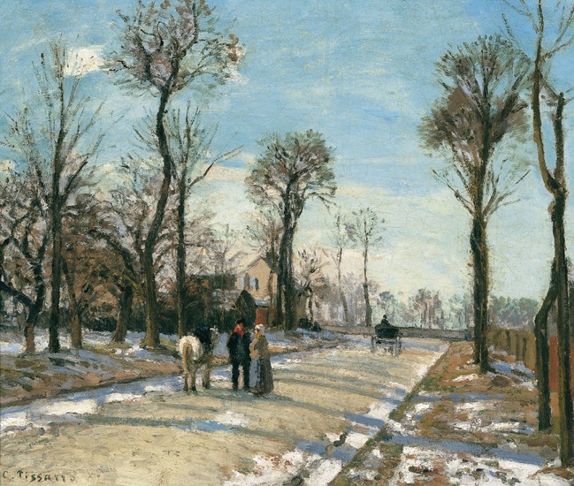 Route de Versailles, Louveciennes, Winter Sun and Snow from Camille Pissarro