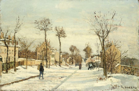 Snowy Road, Louveciennes from Camille Pissarro