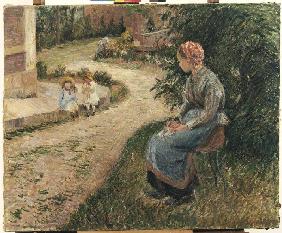 Nanny in the garden of Eragny.