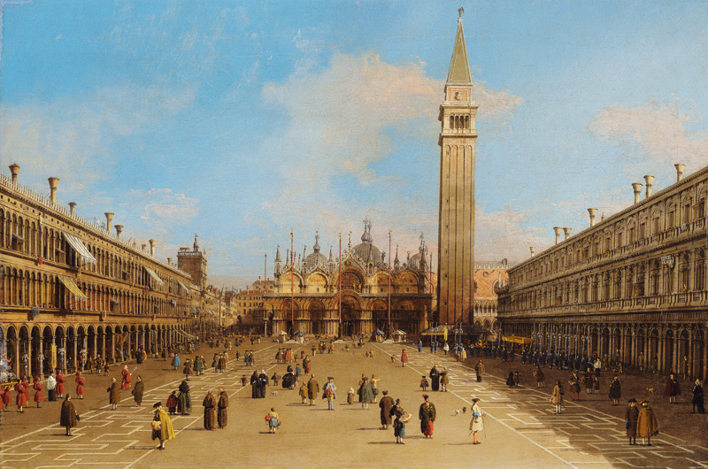 Piazza San Marco looking towards the Basilica di San Marco (oil on canvas) from Giovanni Antonio Canal (Canaletto)