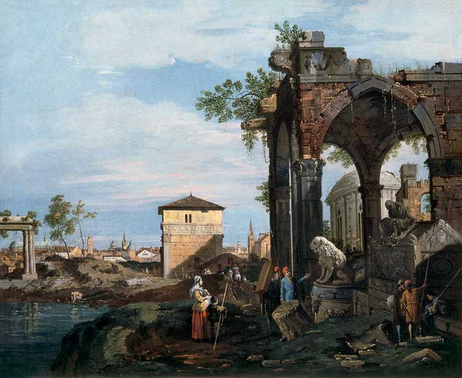 Canaletto / Capriccio and classical ruin from Giovanni Antonio Canal (Canaletto)