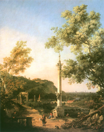 Caprice: River country cape of with are Column from Giovanni Antonio Canal (Canaletto)