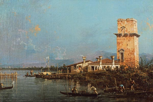 La Torre di Malghera (oil on canvas) from Giovanni Antonio Canal (Canaletto)
