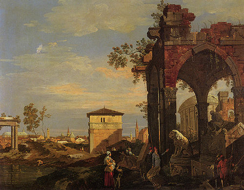 Landscape with ruins from Giovanni Antonio Canal (Canaletto)