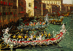 Regatta auf dem Canale Grande vor dem Palazzo Foscari (Detail) from Giovanni Antonio Canal (Canaletto)