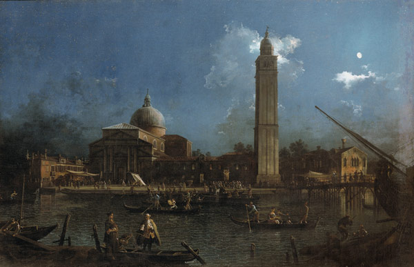 The nightly feast in front of the church San Pietro di Castello (La Vigilia di of San Pietro) from Giovanni Antonio Canal (Canaletto)