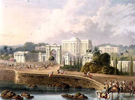 The British Residency at Hyderabad in 1813, from Volume II of 'Scenery, Costumes and Architecture of from Captain Robert M. Grindlay
