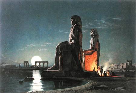 The Colossi of Memnon, Thebes, one of 24 illustrations produced by G.W. Seitz from Carl Friedr.Heinrich Werner