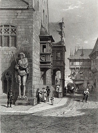 Town Hall, Halberstadt; engraved by E. Joubert, printed Cassell & Company Ltd from Carl Friedr.Heinrich Werner