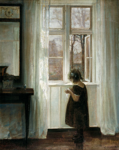Little girl at a window from Carl Holsoe